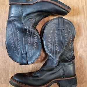 Kid's  black Western boots